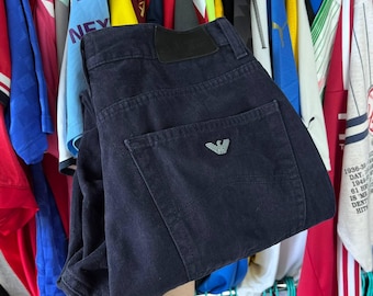 Vintage Armani Jeans Denim Navy Blue Pants Size 32