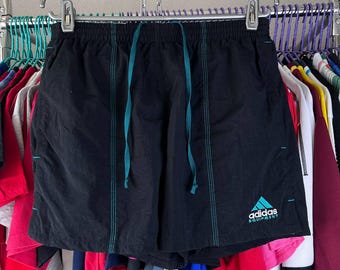 Vintage 90s Adidas Equipment Green/Black Nylon Shorts Size S