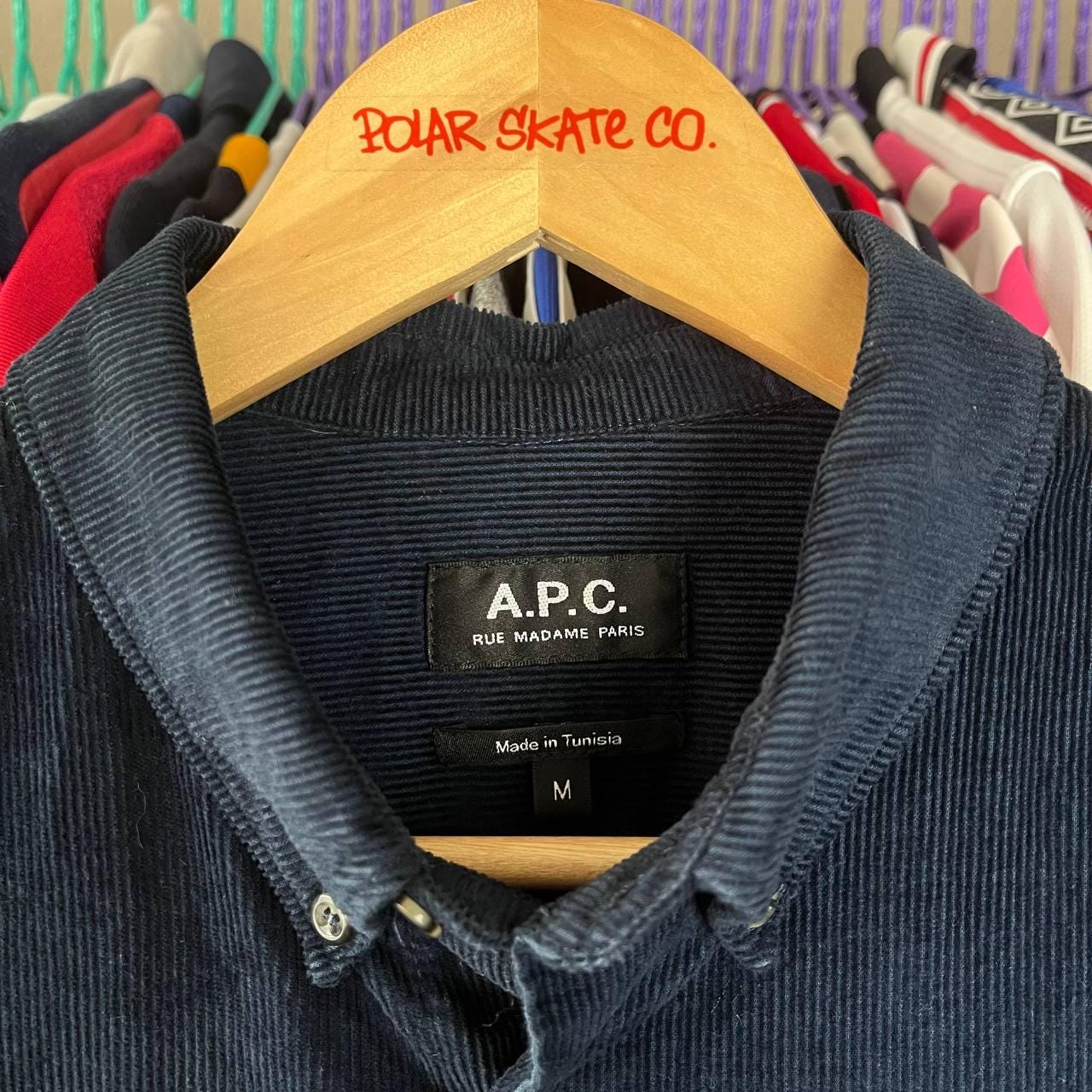 APC Corduroy Velvet Blue Button Shirt Size M - Etsy