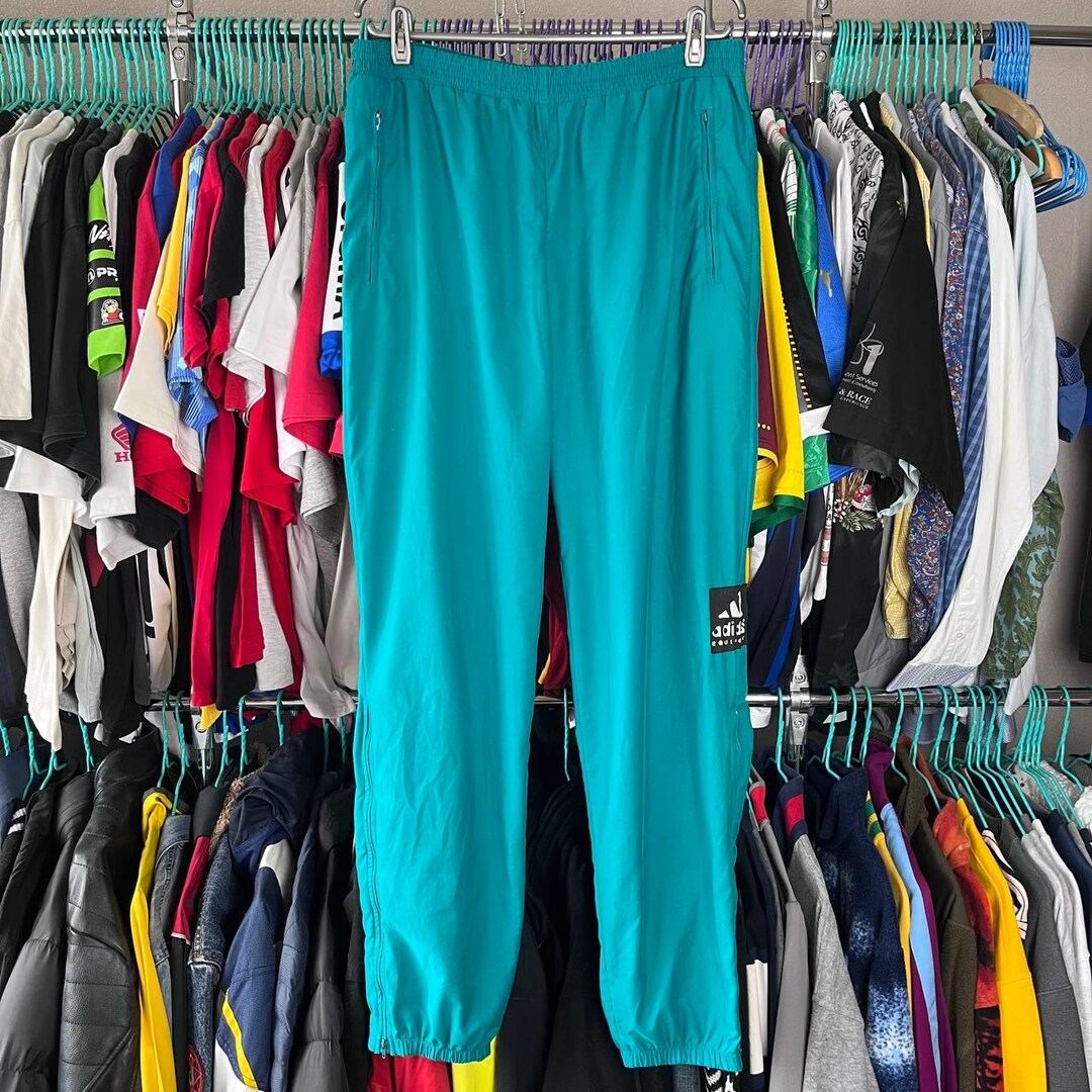 ウォーキング・ランニングウェア adidas 90s Vintage 90s Adidas Equipment Green Nylon Track Sweatpants Joggers