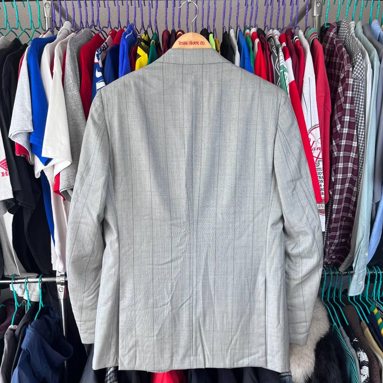 【希少】ISAIA Napoliスーツジャケット グレー ストライプ イタリア製 Isaia Napoli Striped Wool Gray Suit 140s Delain Selection Sz IT48