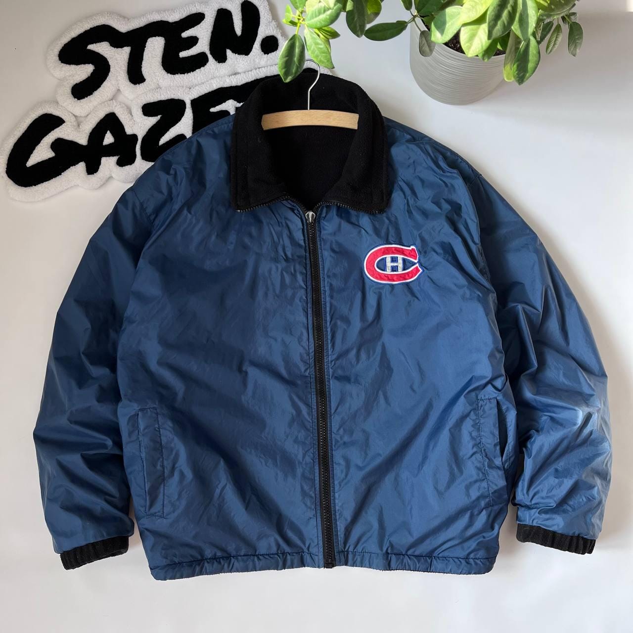 Vintage Rare 90s Pro Player Montreal Canadiens 2in1 Reversible Jacket NHL Sz M