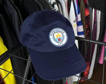 Gorra azul marino con cierre trasero tipo snapback para aficionados del Manchester City, talla OS