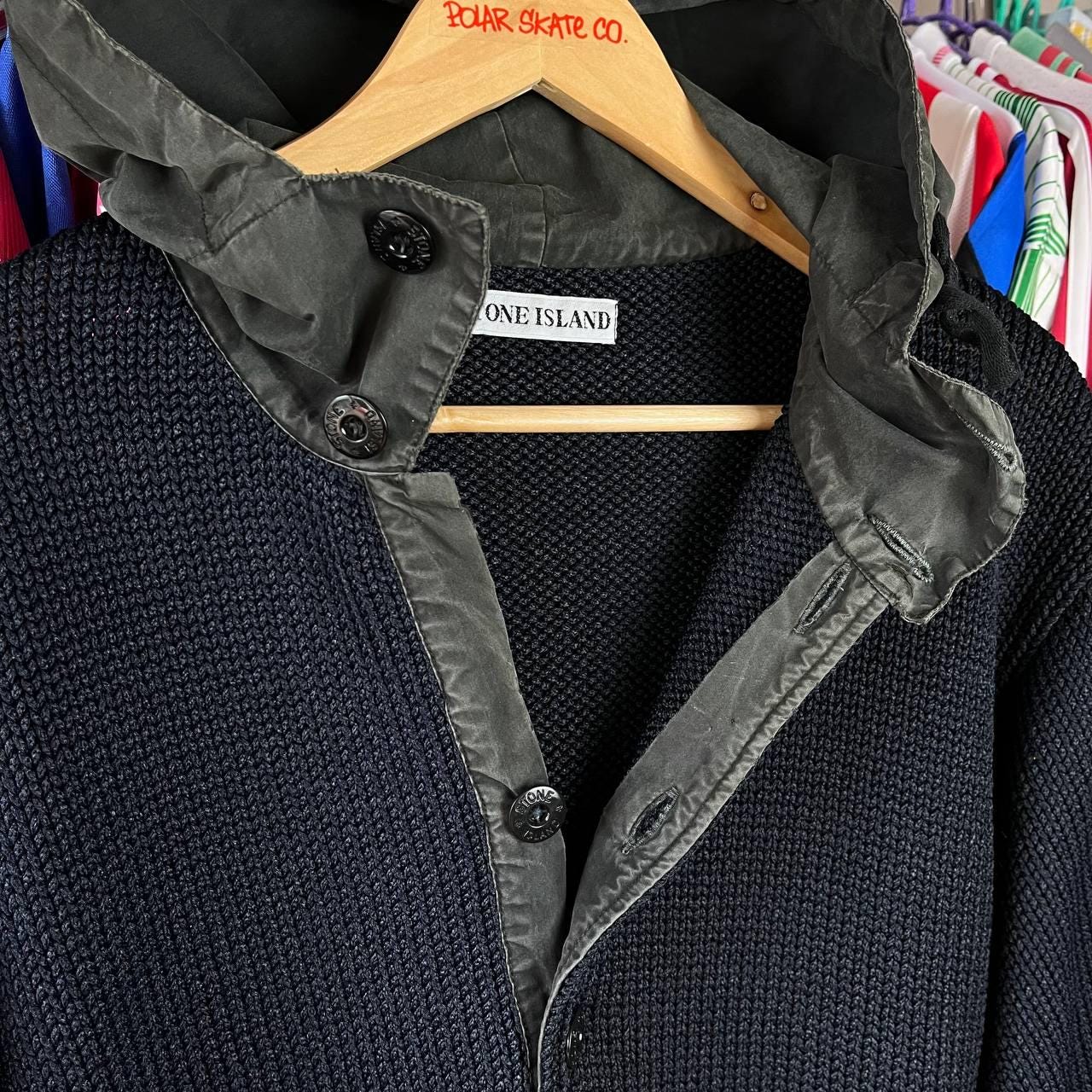 Vintage Stone Island Spring/summer 1999 Knitwear Hooded Sweater 