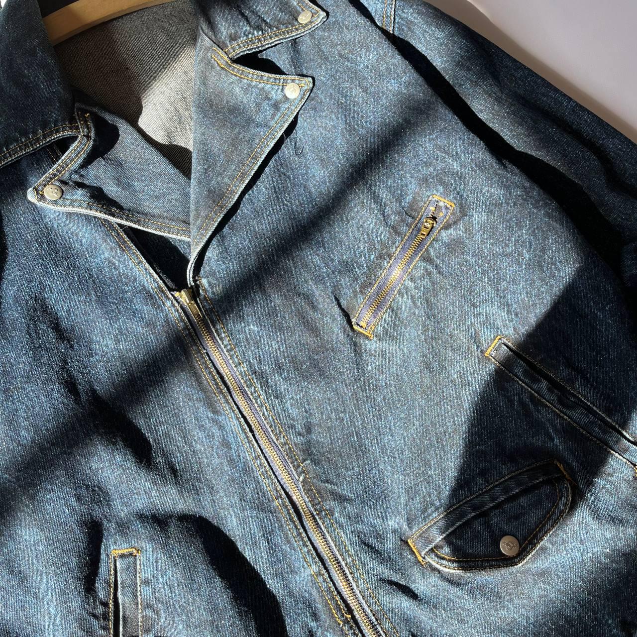 Vintage 90s Blue Jeans GAS Honda Embroidered Denim Jacket S M