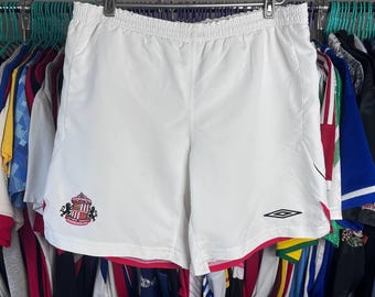 Vintage Sunderland Football Soccer White Shorts Size L