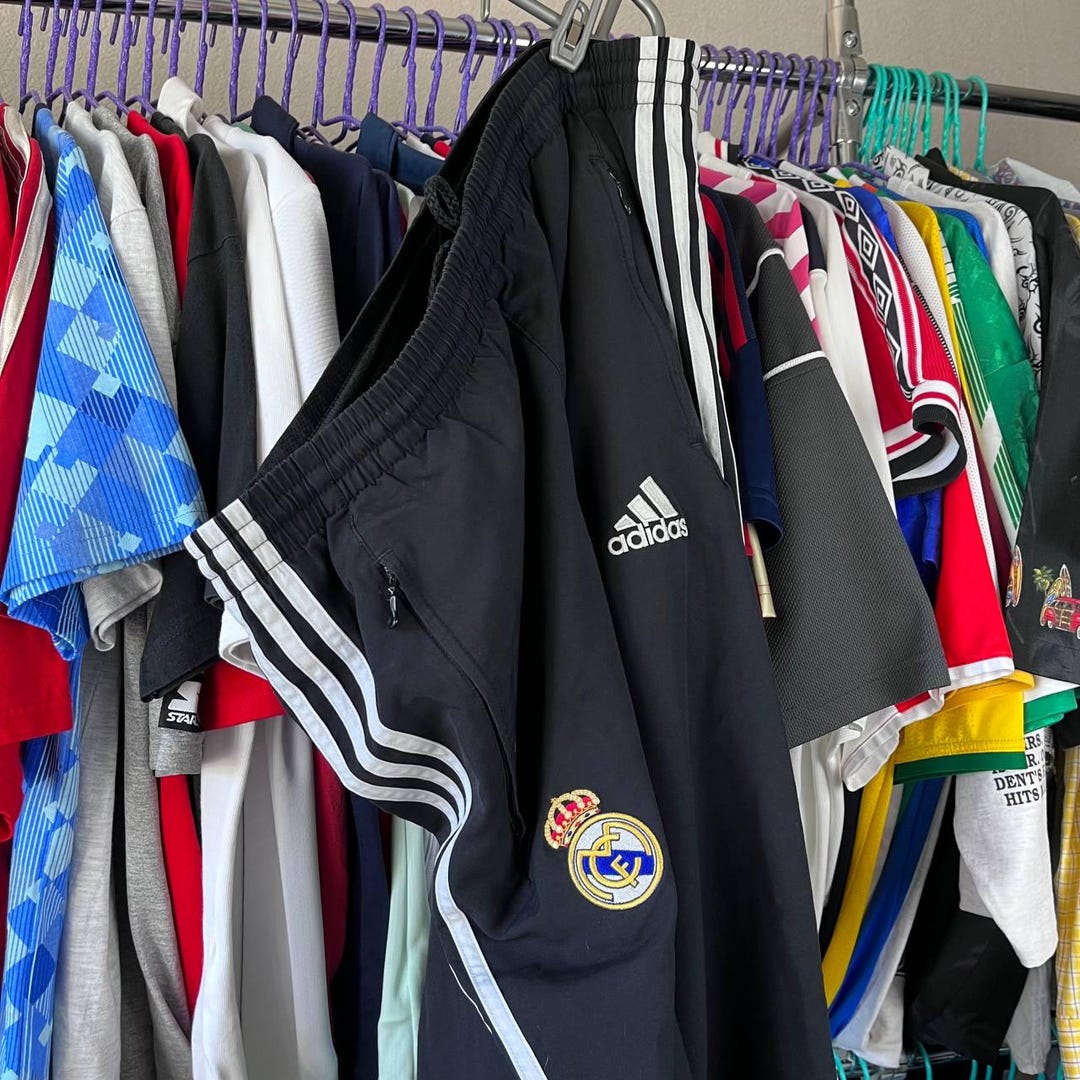 Vintage Real Madrid Nylon Training Football Soccer Track Pants