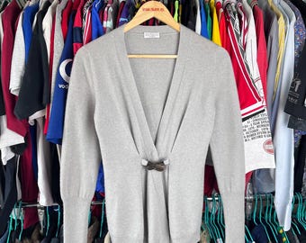 Luxuriöser grauer Cardigan von Brunello Cucinelli, Größe S
