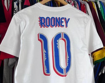 Nike England Football Soccer Travel Tshirt Jersey #10 Rooney Sz L