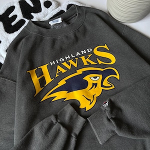 Vintage Champion Highland Hawks Sweatshirt Basketball