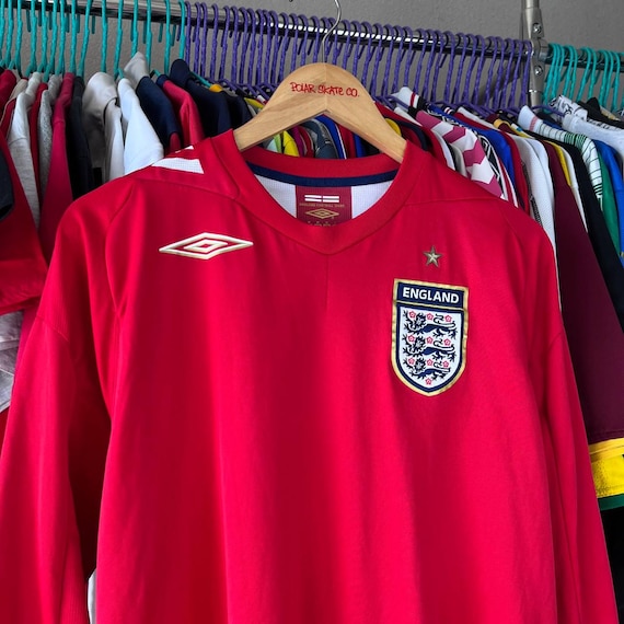 Vintage England Longsleeve Football Soccer Jersey Tshirt Size M - Etsy