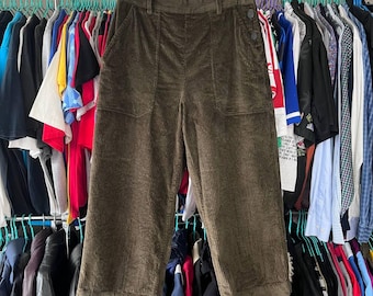 Pantalones de pana cortos TOAST Annie para mujer, color verde, talla 12.