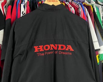 Honda 'The power of dreams' Black Mechanic Racing Motorsport Button Shirt Size L