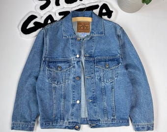 Chaqueta vaquera estilo western Cell Block vintage de los años 90, talla S, fabricada en el Reino Unido.