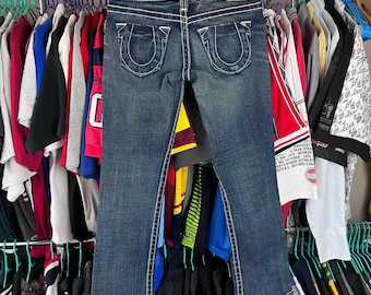 True Religion Flared Bootcut Jeans Made in USA Size 26 Y2K