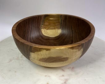 Hand Turned Walnut Wood Bowl: Artisan Crafted Serving Bowl, 7" x 3"