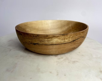 Hand Turned Spalted Maple Wood Bowl: Small Artisan Gift (6.75")