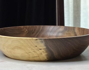 Hand Turned Black Walnut Bowl: Rustic Entryway Decor, Artisan Wood