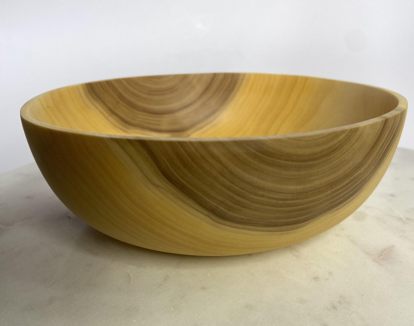 手作り木製ボウル 手作りコットンウッドボウル：職人の手による木工旋盤加工の