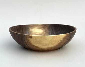 Hand Turned Walnut Wood Bowl: Rustic Modern Catch-All Centerpiece