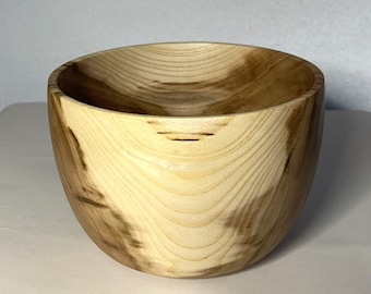Hand Turned Elm Wood Bowl: Organic Potpourri Container (5.75"x4")