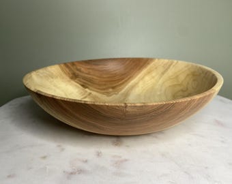 Hand Turned Maple Wood Bowl: Modern Decor Serving Bowl (8" x 2")