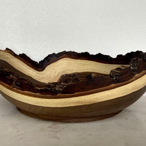 Live Edge Walnut Wood Bowl, Large 11&quot; Wooden Bowl, Salad/Fruit Bowl, Centerpiece, Hand Turned Wooden Bowl, Rustic Modern Decor, Handcrafted