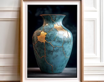 金継ぎ花瓶ポスター:侘び寂びの禅装飾、金継ぎ補修版画 - Etsy 日本 金継ぎ花瓶ポスター:侘び寂びの禅装飾、金継ぎ補修版画 - Etsy 日本