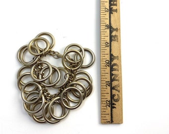 Fun Bold Vintage Chunky Gold Circle O Link Charm Bracelet Thick Metal Bracelet