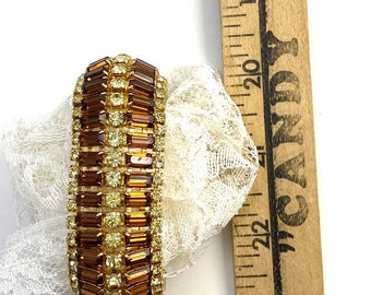 Topaz Citrine Rhinestone Bracelet Stunning Classic