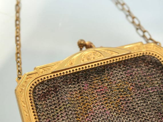 Antique Whiting Davis Metal Mesh Purse Metal Germ… - image 3