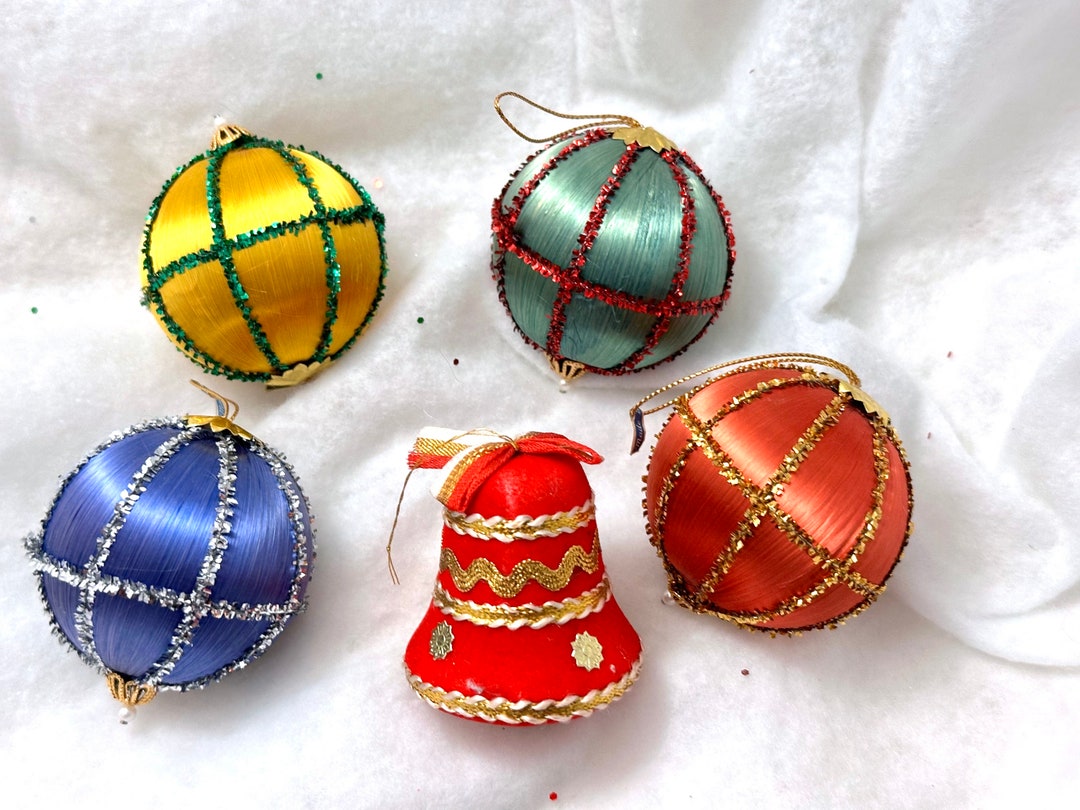 Vintage Satin Christmas Ornaments 