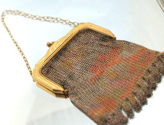 Antique Whiting Davis Metal Mesh Purse Metal Germ… - image 1