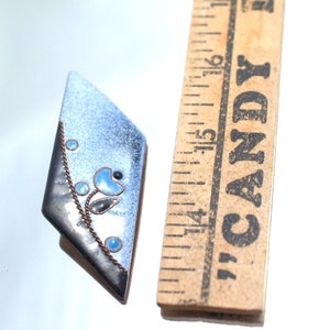 Small Vintage Enamel Pin Flower Abstract Enamel Grid Brooch Retro Square Broach Pin