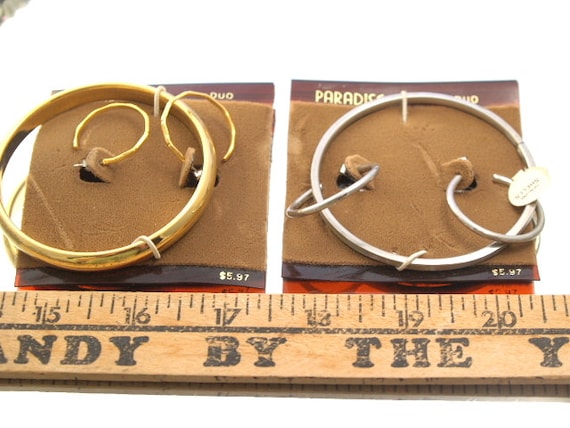 Two Sets Vintage Earrings and Braclets New Old Stock Retro 80's Earrings