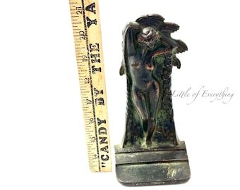 Eve Metal Bookend Art Nouveau Deco Woman Verona Sculpture Cast Metal Bronze Shabby Home Decor