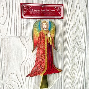 Vintage 19th Century Angel Tree Topper Rainbow Wings New In Package Christmas Decorations