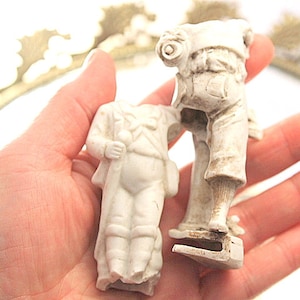 Two Bisque Doll Parts Bodies German Altered Art Assemblage Mixed Media