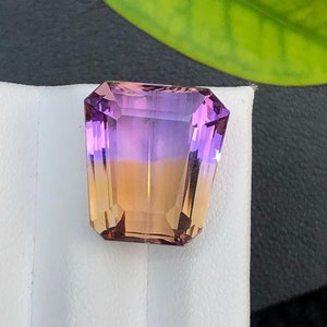 17.60 Carat Bolivian Ametrine Gemstone: Trapeze Emerald Cut