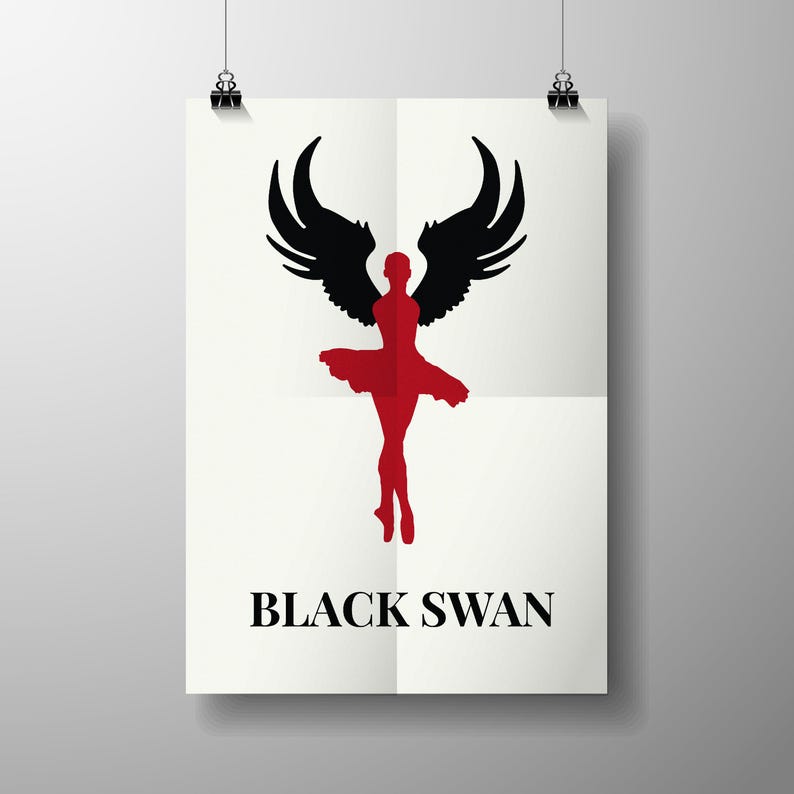 Minimalist Black Swan Movie Poster Cinema Wall Art Decore Digital ...
