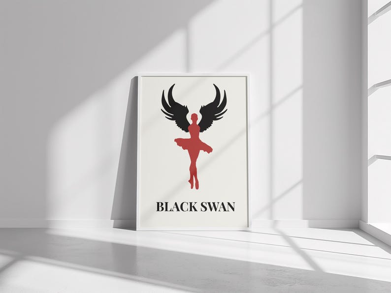 Minimalist Black Swan Movie Poster Cinema Wall Art Decore Digital ...