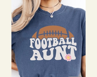 Football Aunt T-Shirt, Retro Game Day Tee, Comfort Colors