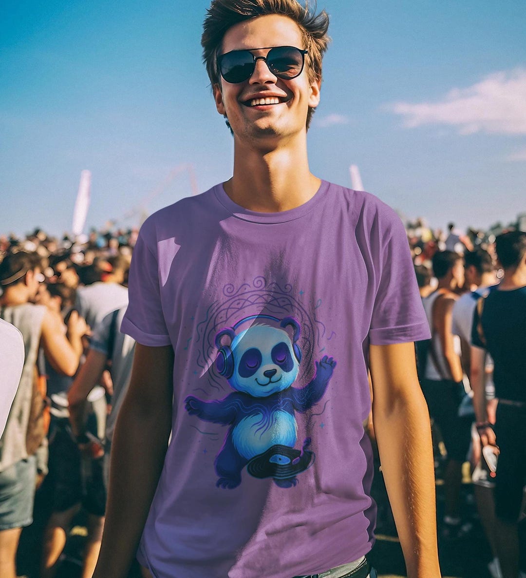 Panda Rave Bass Panda Festival Shirt & Tote Bag, Neon Rave Outfit, EDM Concert Tee ...