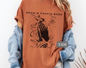 Drum and Bass Glitch TShirt, Soundwave Festival Tee, Bold Music Graphic Shirt, Bass Lover Gift, Rave Clothing for DJs, EDM Statement Top