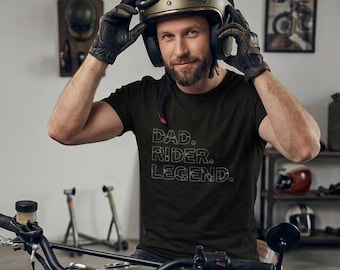 Camiseta de moto para padres - Leyenda del motociclista - Regalo para papá, motociclista, motero, camiseta del Día del Padre
