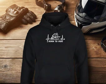 Sudadera con capucha para motociclista: diseño de electrocardiograma con latidos del corazón, regalo para motociclistas y regalo para el Día del Padre.