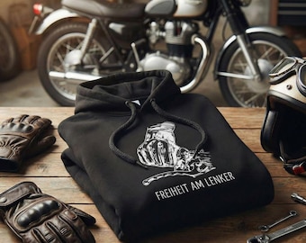 Sudadera con capucha de motociclista "Libertad en el manillar" – Jersey de moto para hombre y mujer, ropa de moto