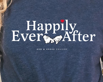 Disney Couples Matching Shirt | Happily Ever After | Mouse Hands | Love | Honeymoon Anniversary | Disney Adult | Disney Wedding Shirts | WDW