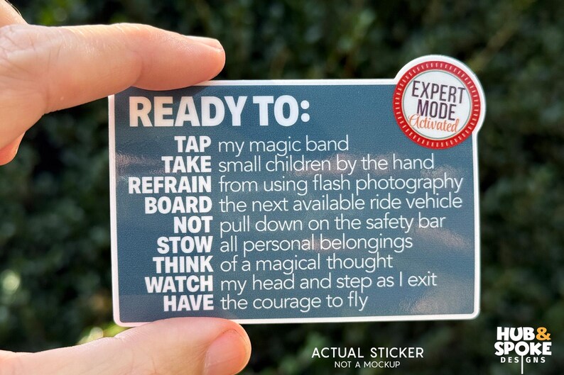 Funny Disney Guest Sticker EXPERT MODE EDITION | Please Stand Clear of ...