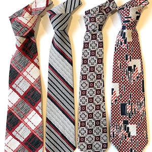 Vintage Ties - Red & Black Hues